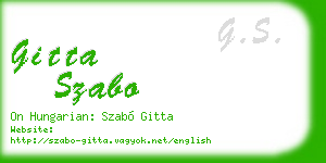 gitta szabo business card